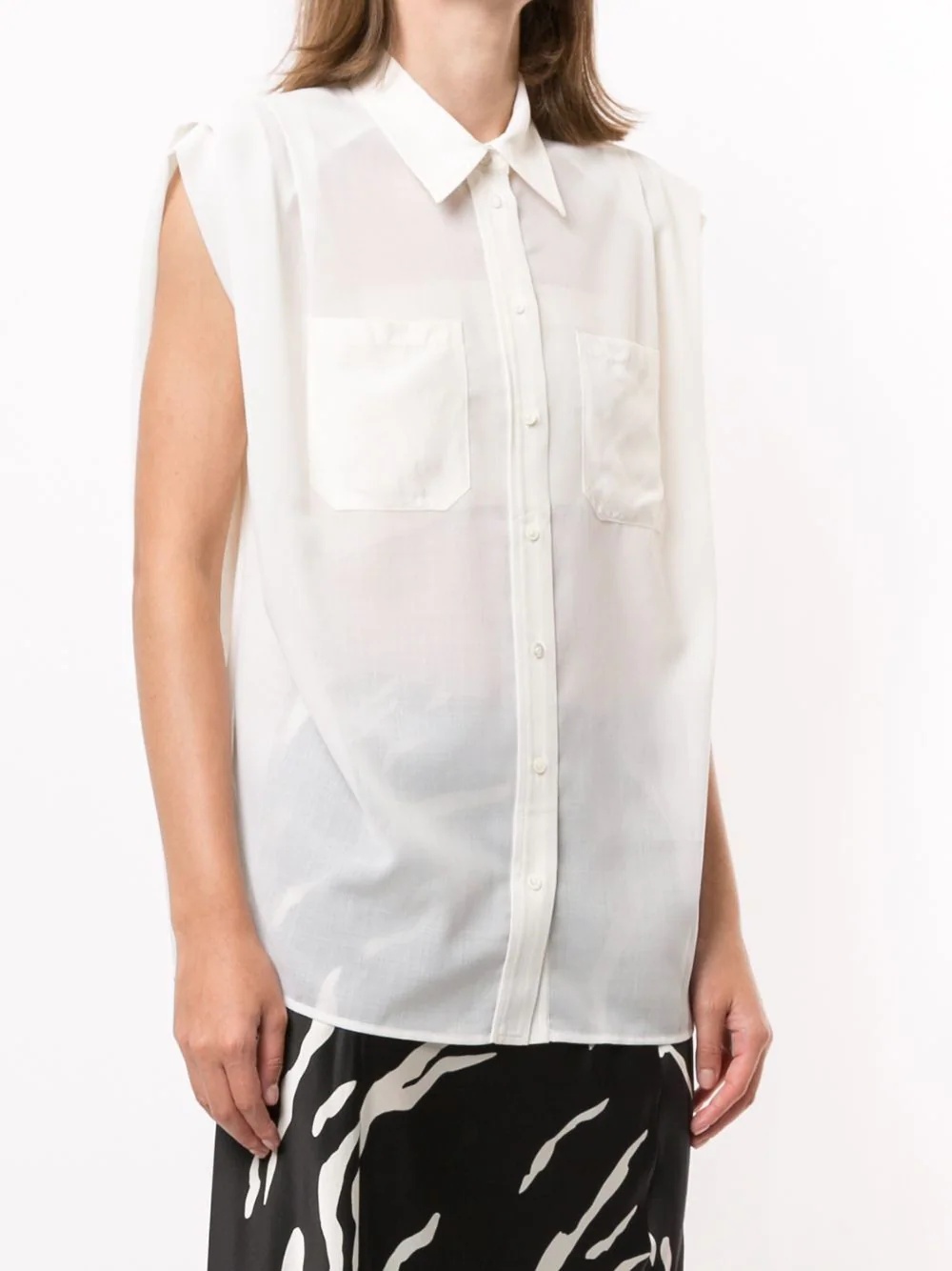 sheer sleeveless shirt - 3