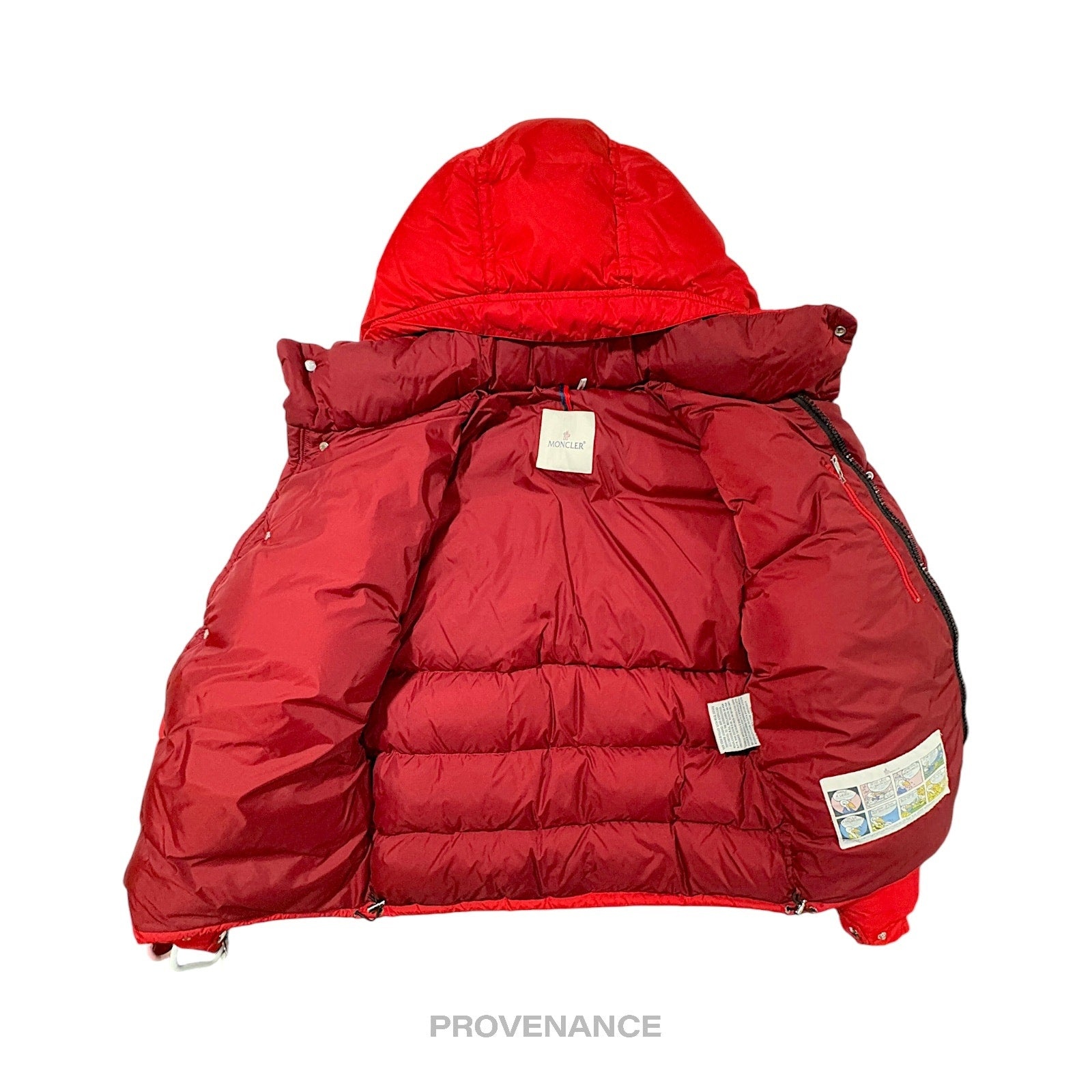 Moncler Brel Down Puffer Bomber Jacket Coat - Red 3 L - 3