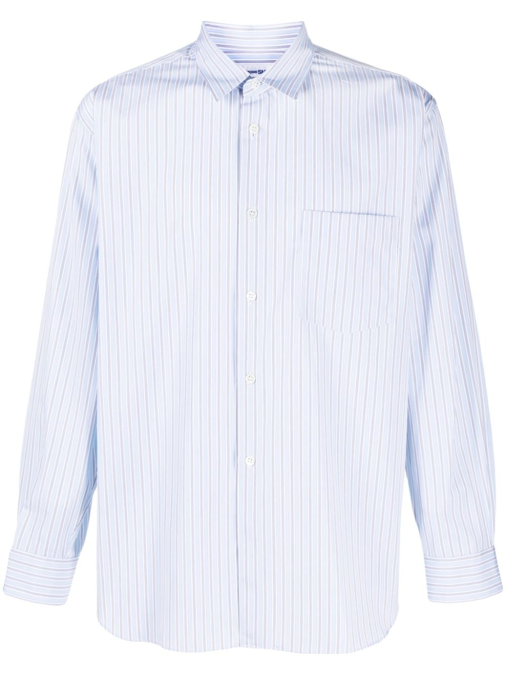 striped long-sleeve cotton shirt - 1