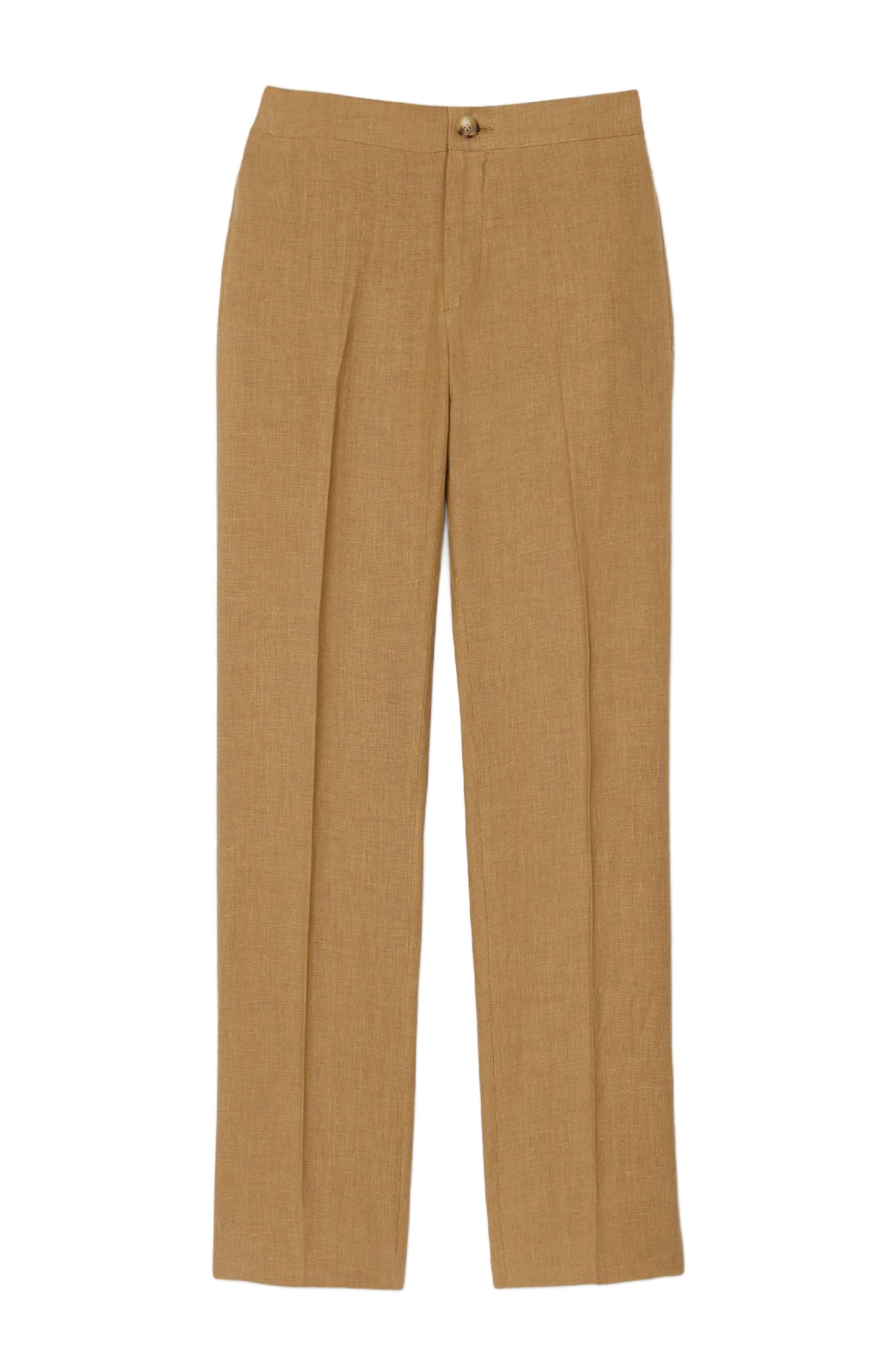 SANDRO Linen trousers in Dark Sand at Nordstrom - 5