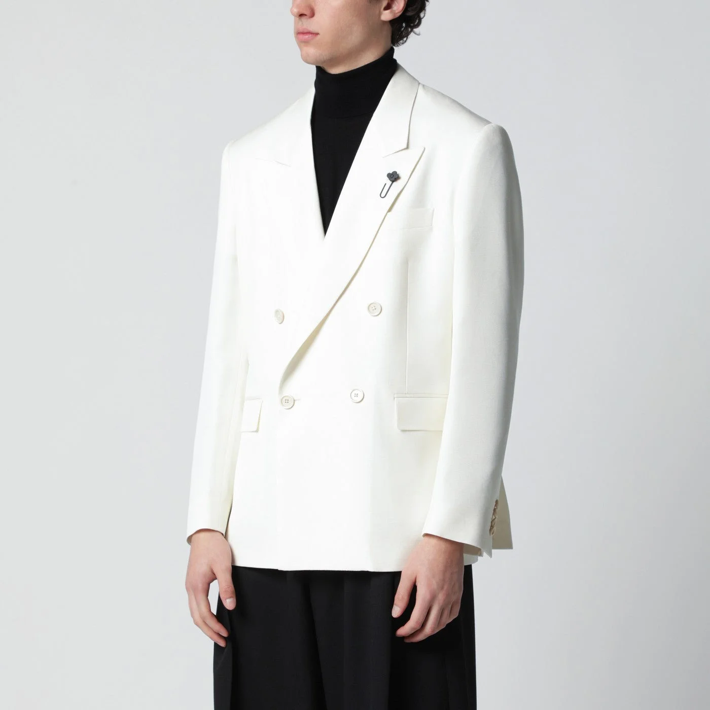White viscose double-breasted suit - 1