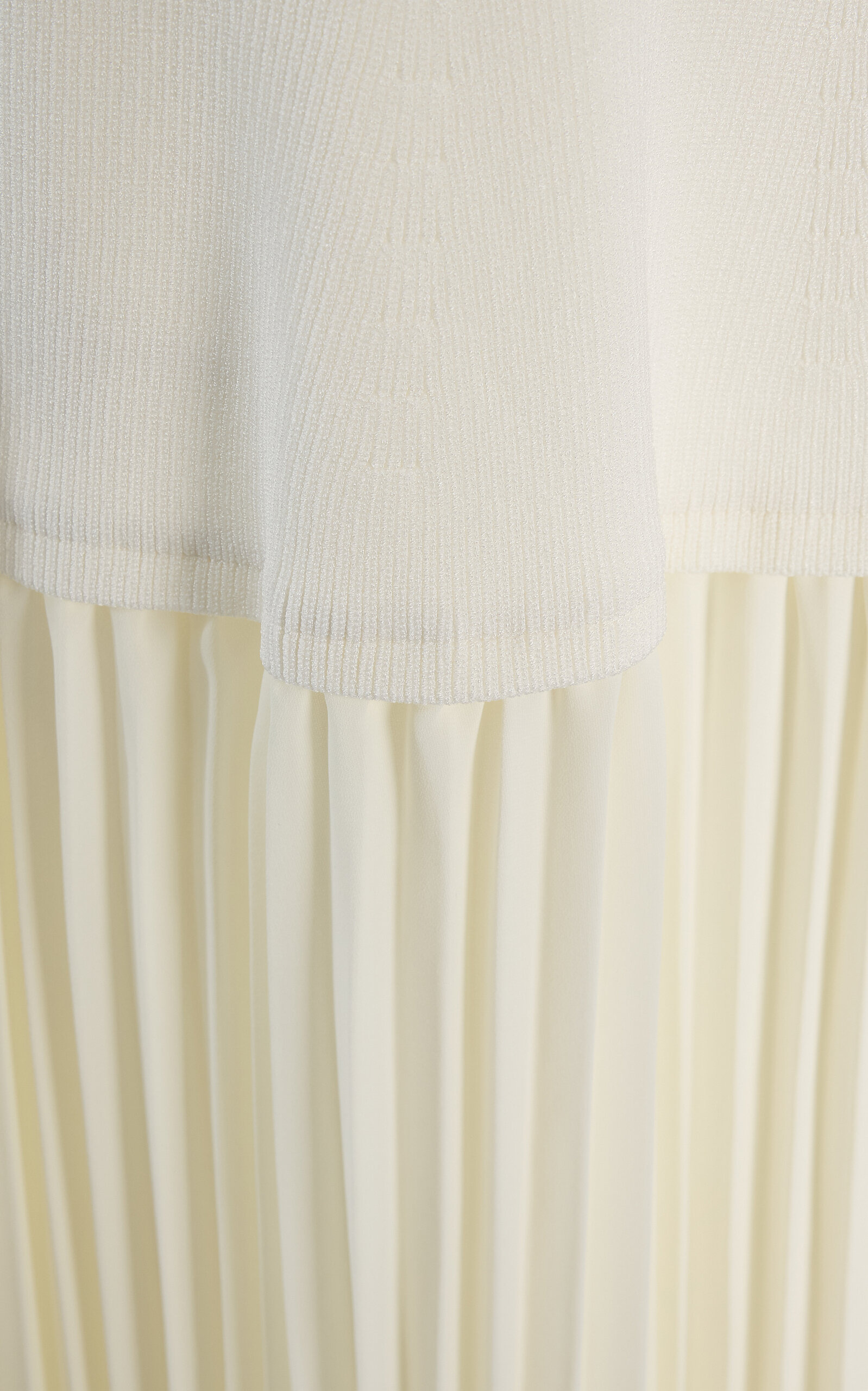 Allana Knit and Georgette Midi Dress ivory - 5