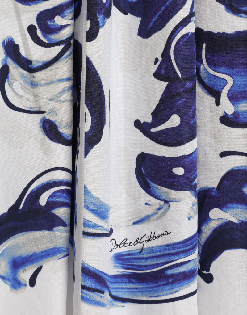 Majolica-print long poplin skirt 3