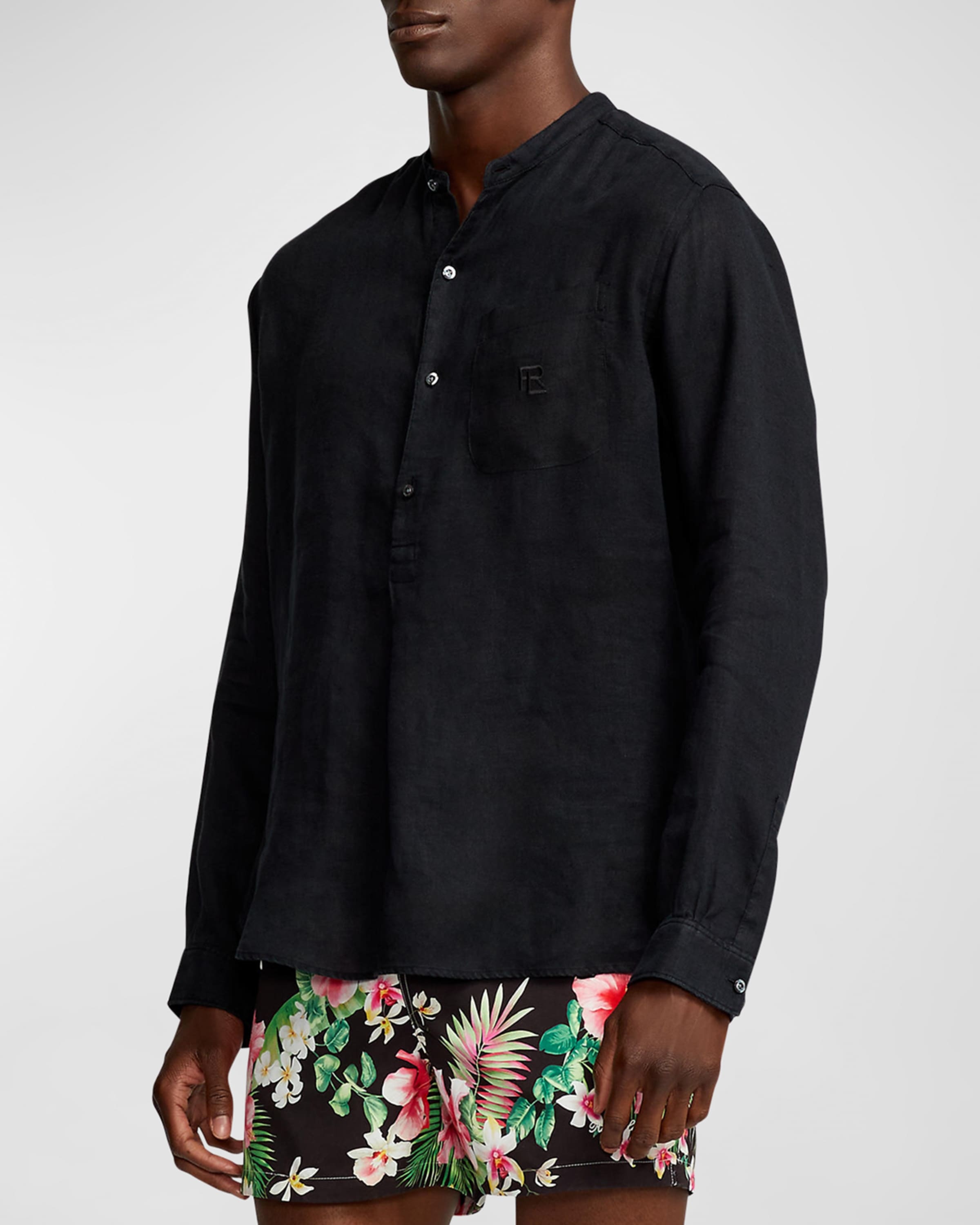 Men's Ryland Textured Linen Popover Shirt - 4
