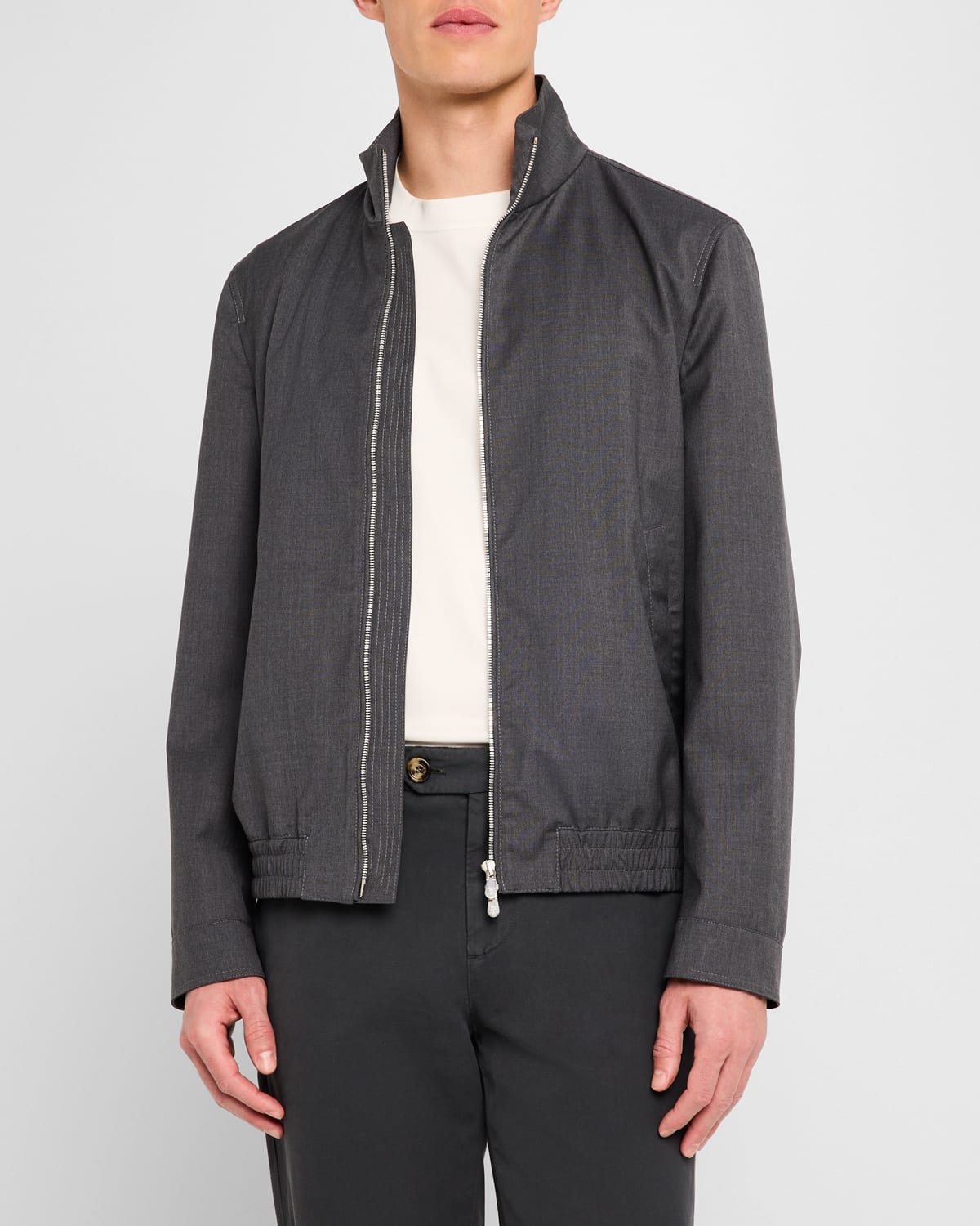 Men's Wool Full-Zip Blouson Jacket - 4