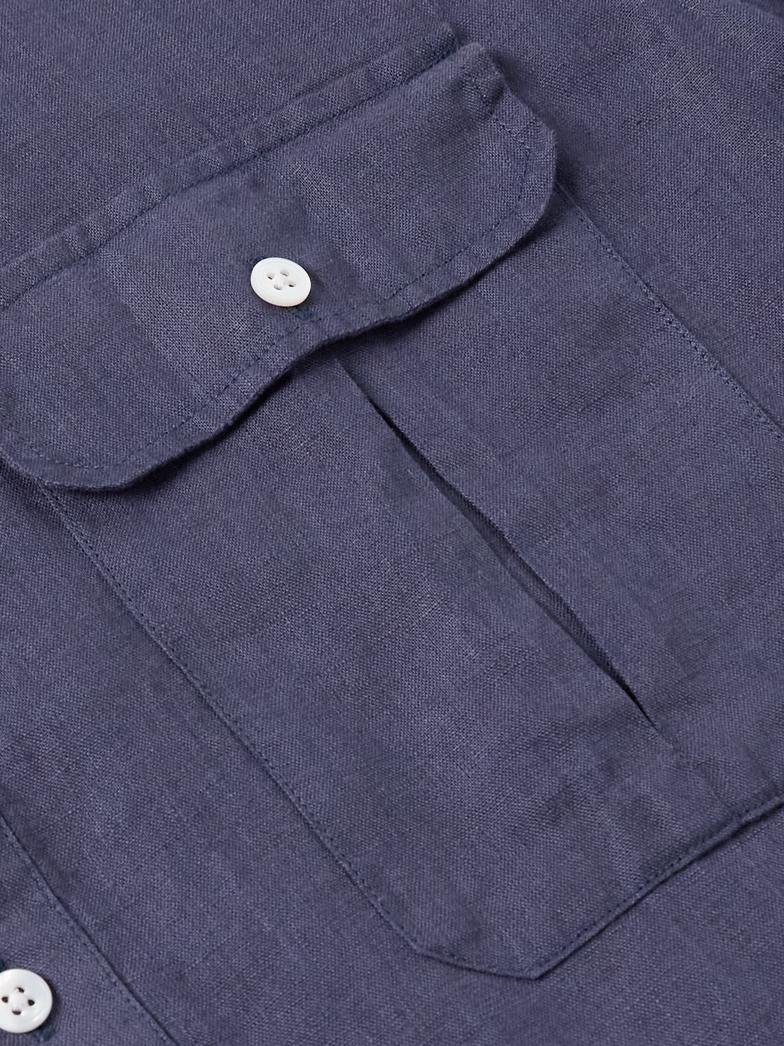 Linen Shirt Navy - 4