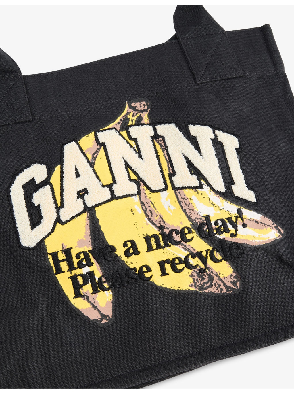 Banana-Print Large Cotton Shopper Bag - 3