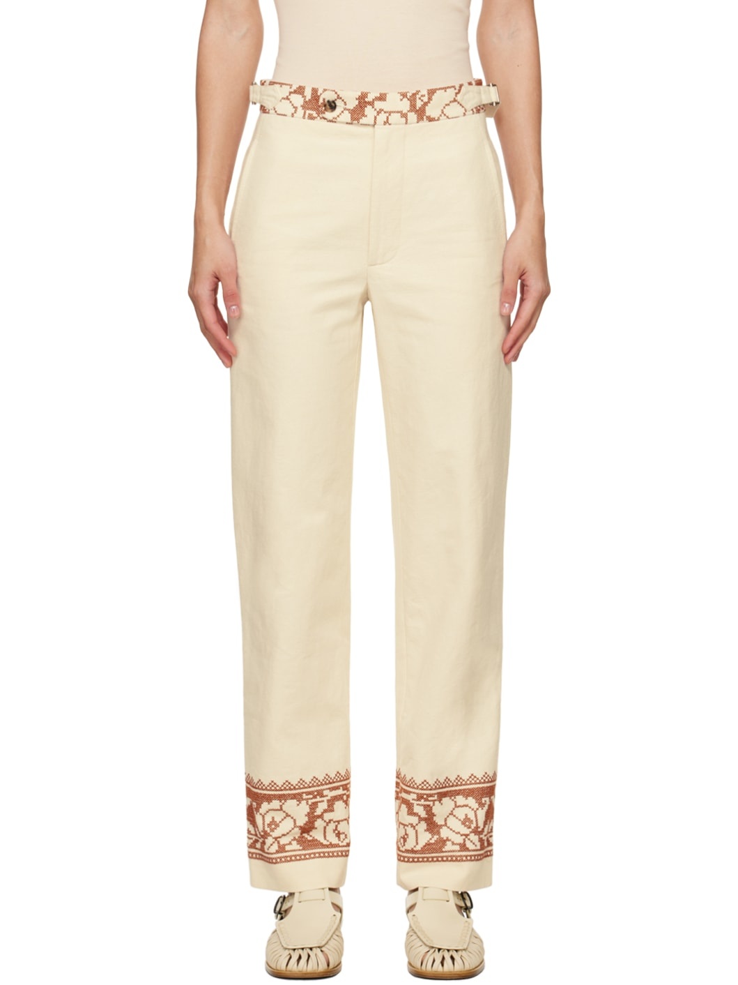 Off-White Rose Garland Trousers - 1