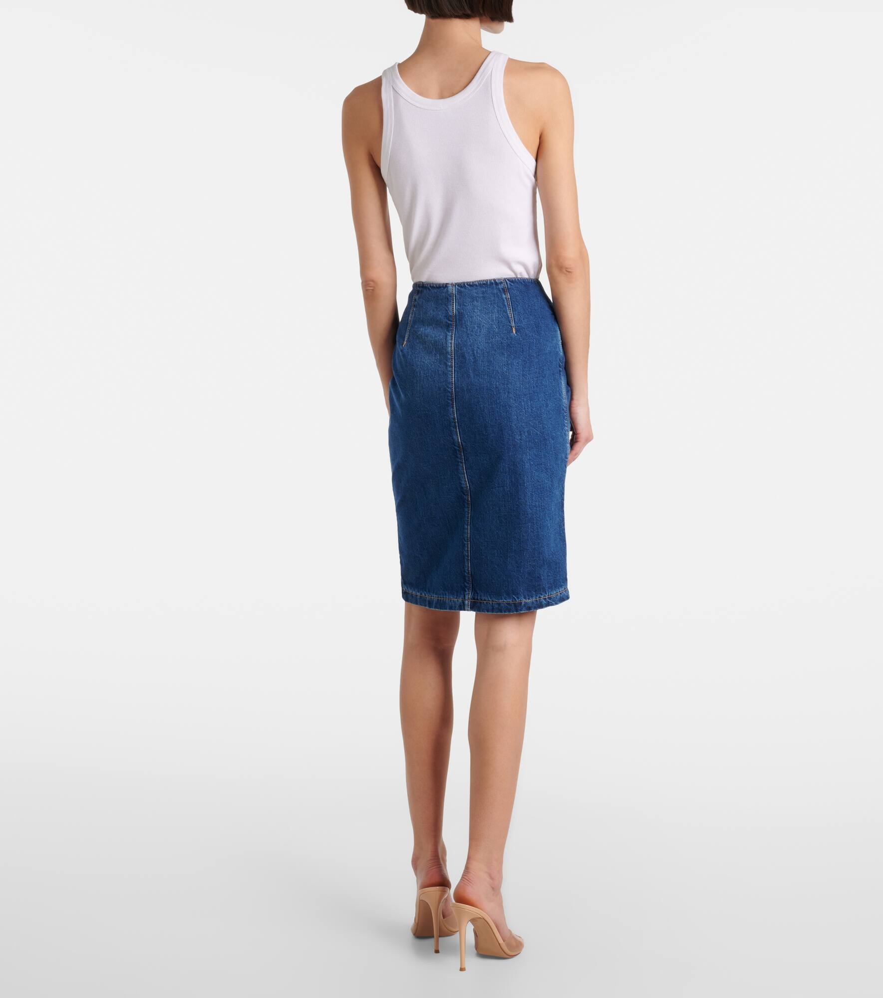 Denim midi skirt - 3