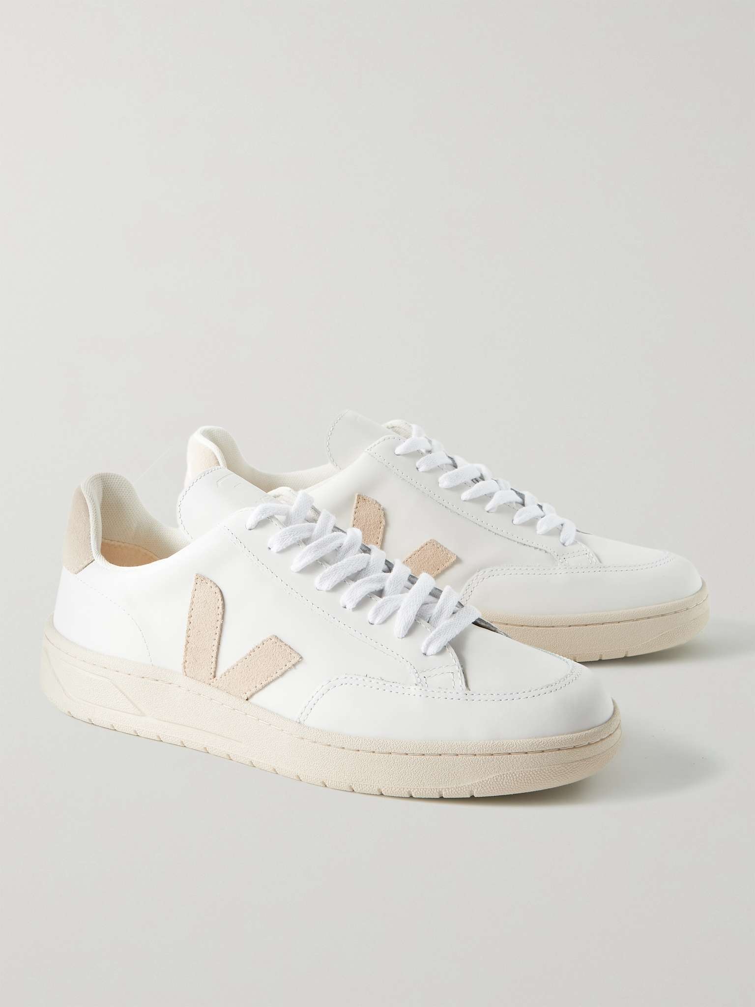 V-12 Suede-Trimmed Leather Sneakers - 4