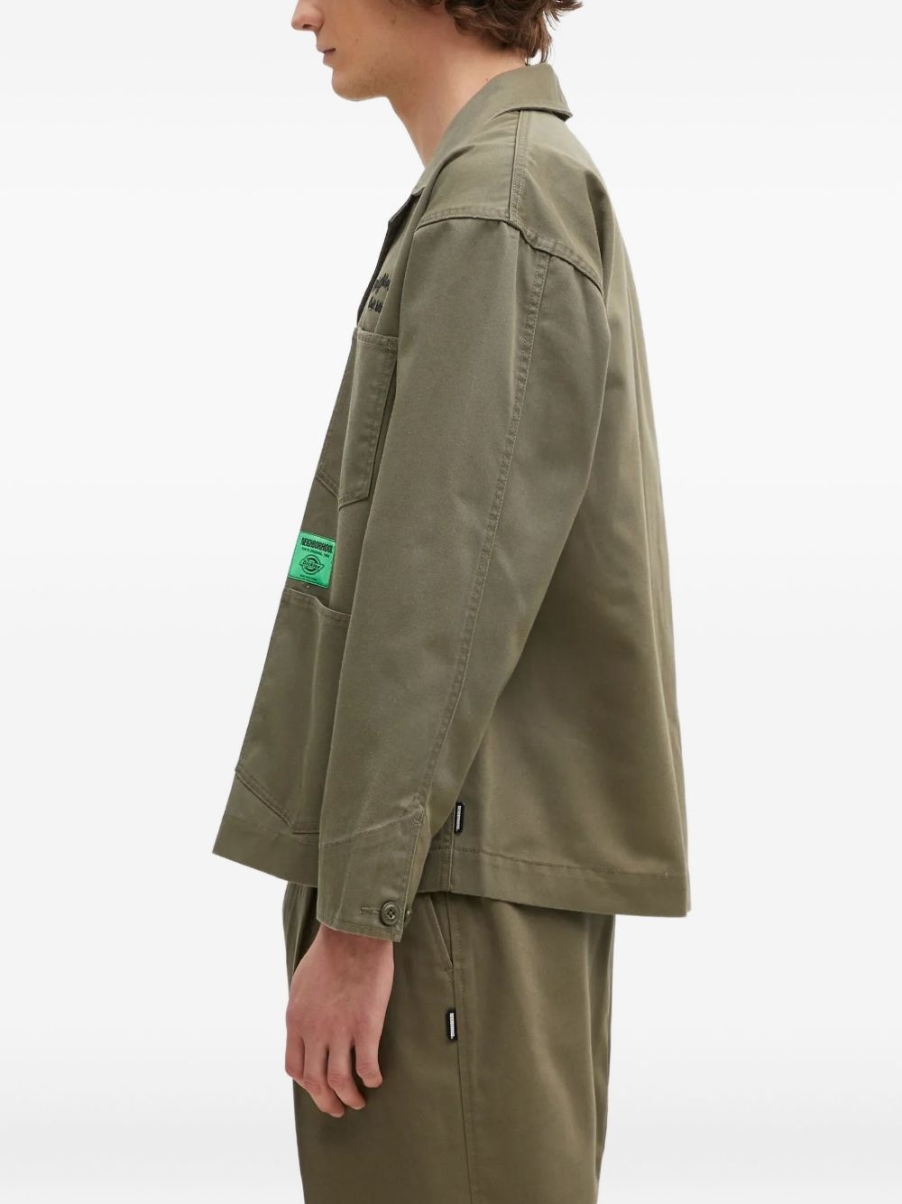 embroidered-logo patch-pocket jacket - 3