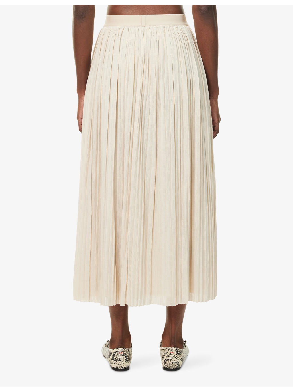 Cral Pleated Cotton-Blend Midi Skirt - 4