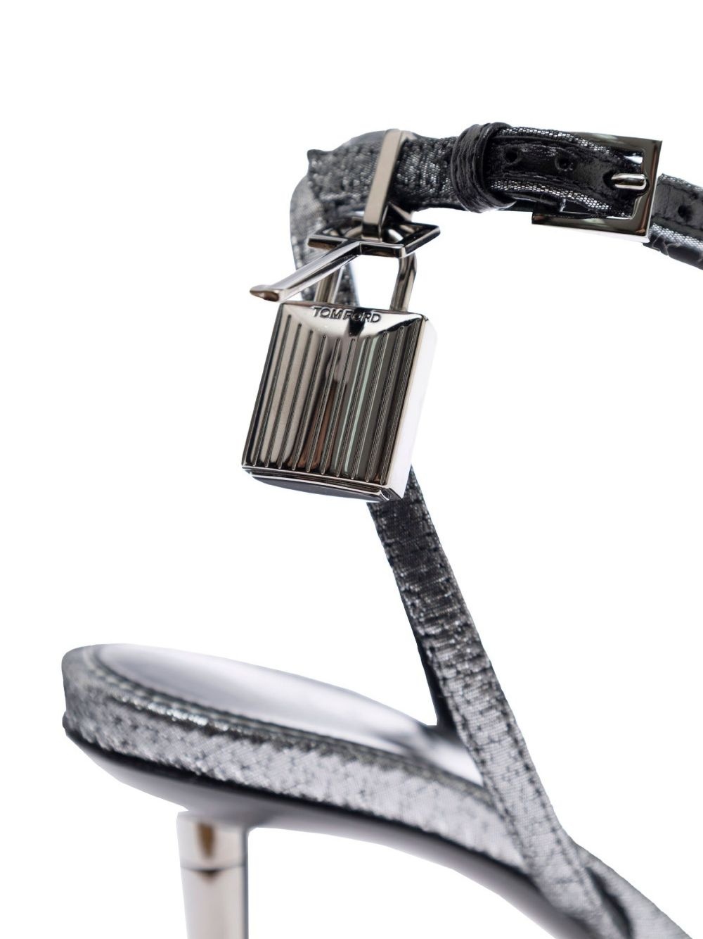metallic heeled sandals - 4