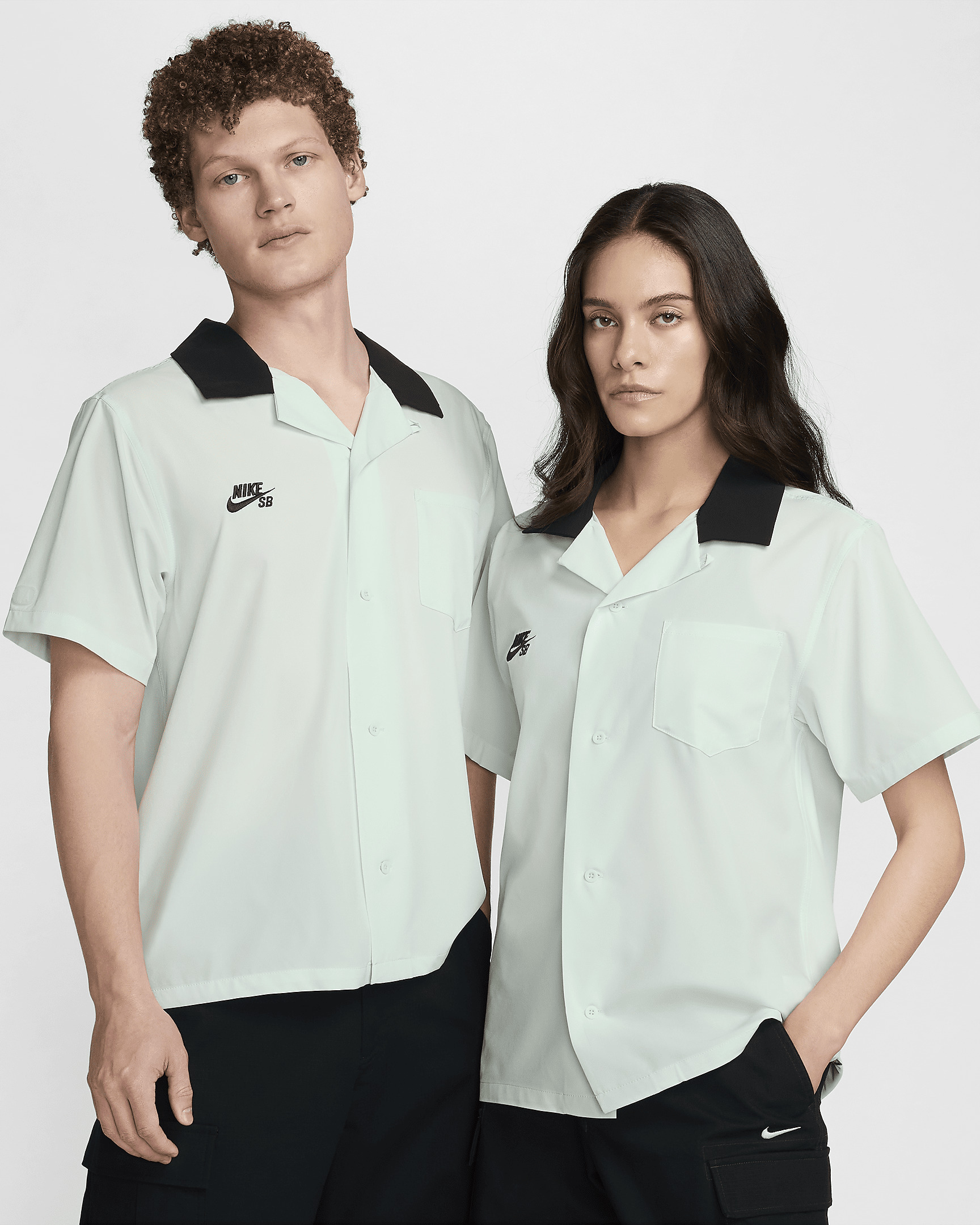 Nike SB Short-Sleeve Button-Up Skate Bowler Shirt - 1