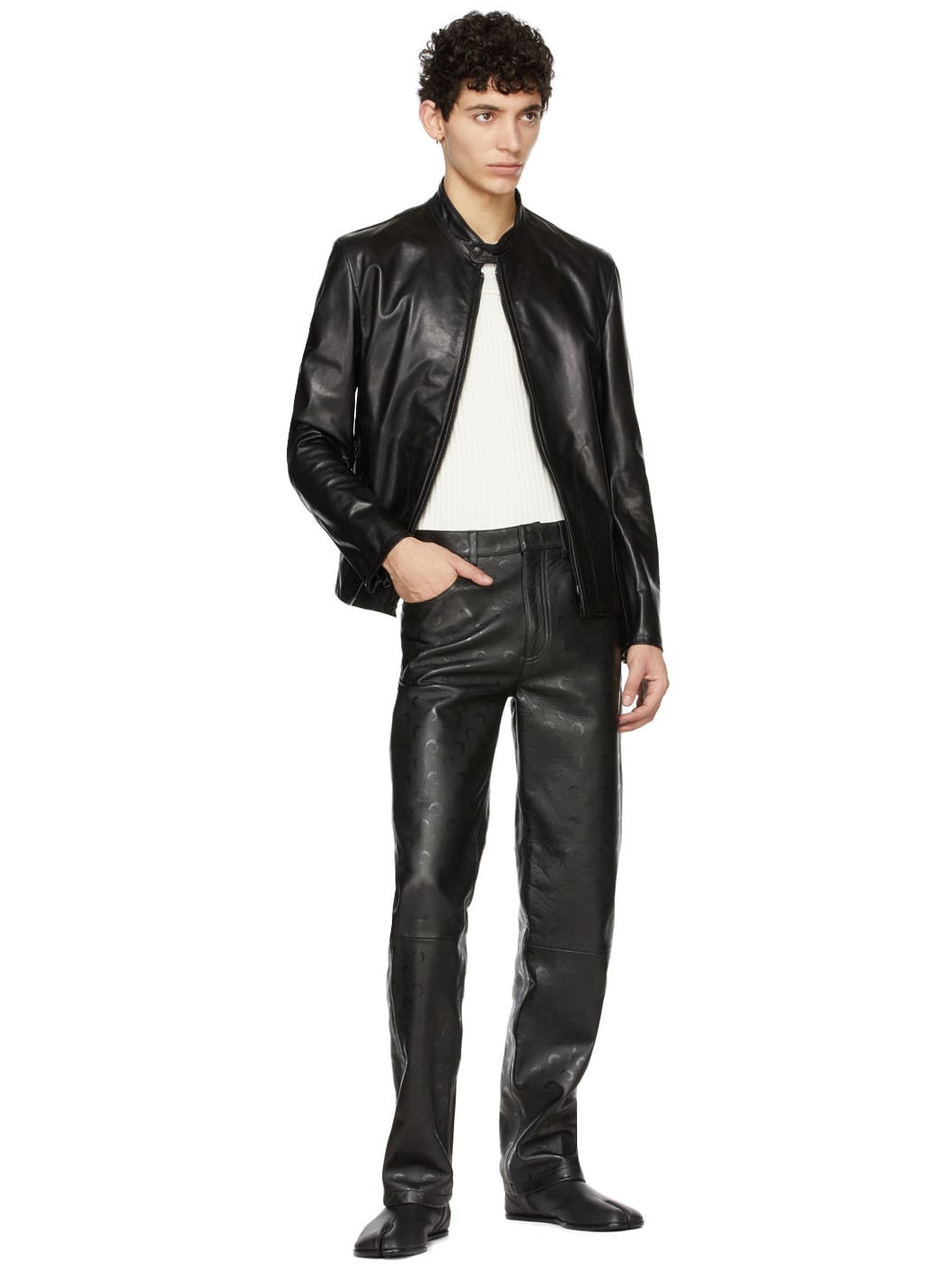 Black Mission Leather Jacket - 4