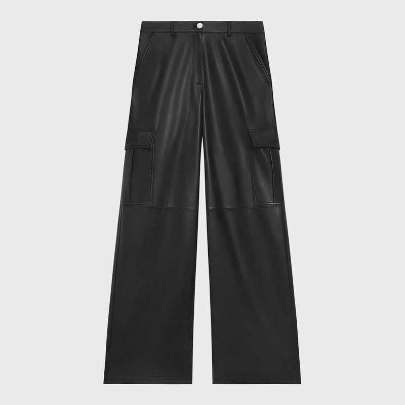 Wide-Leg Cargo Pant in Leather 1
