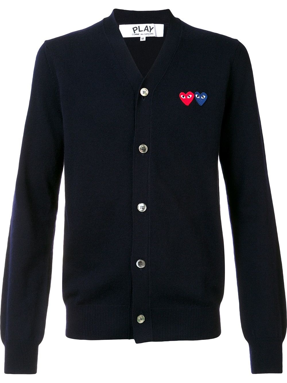 embroidered logo cardigan - 1