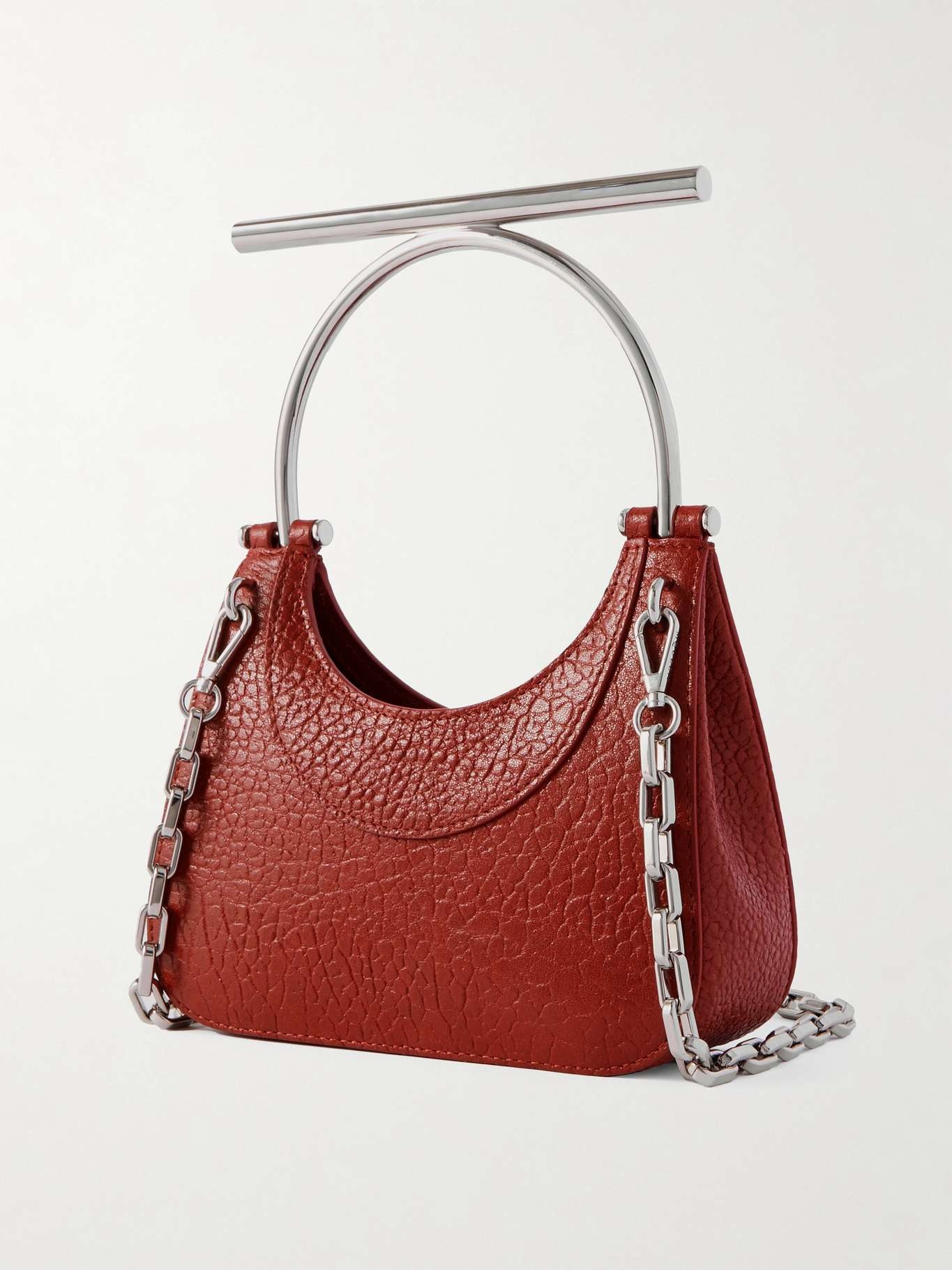 Cross-Bar mini embellished textured-leather shoulder bag - 3