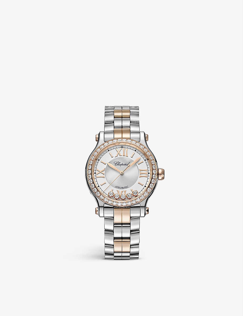 Happy Sport 278608-6004 18ct rose-gold, stainless steel and diamond automatic watch - 1