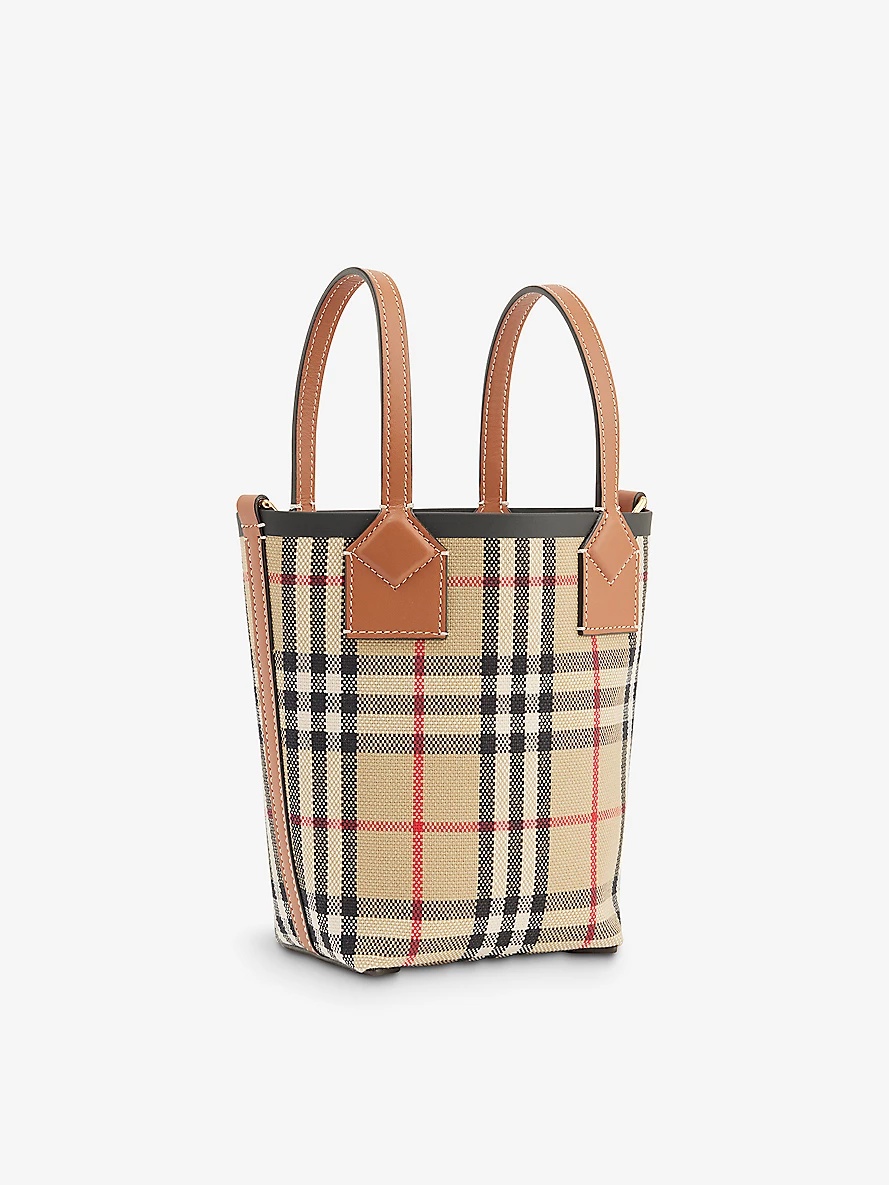 London mini cotton-blend and leather top-handle bag - 3