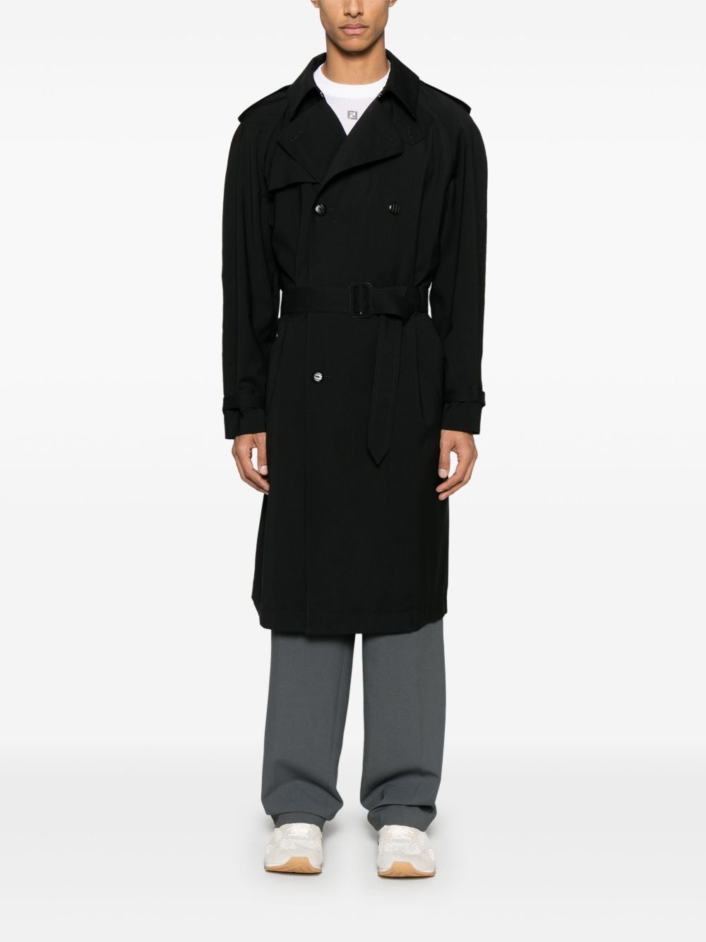 belted trench coat - 2