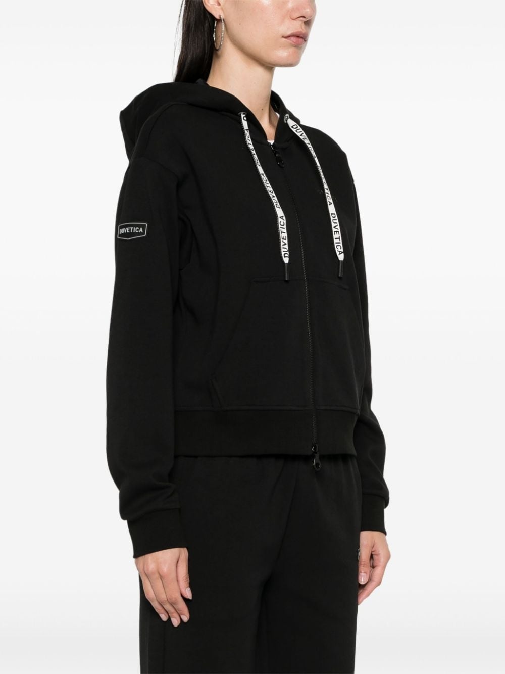 rubberised-logo zipped hoodie - 3