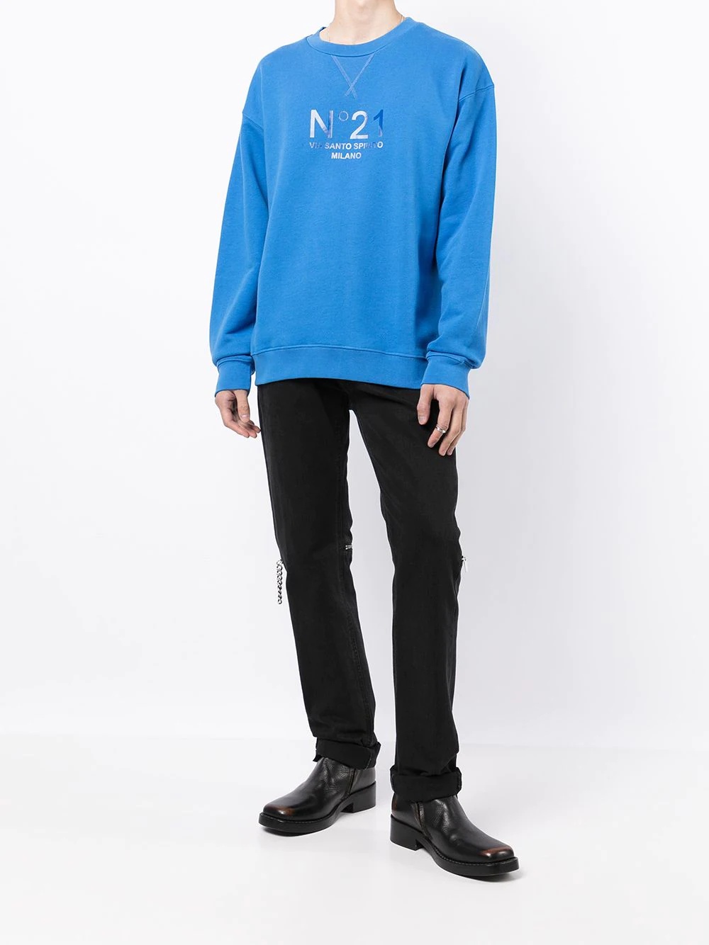 logo-print crew-neck sweatshirt - 2