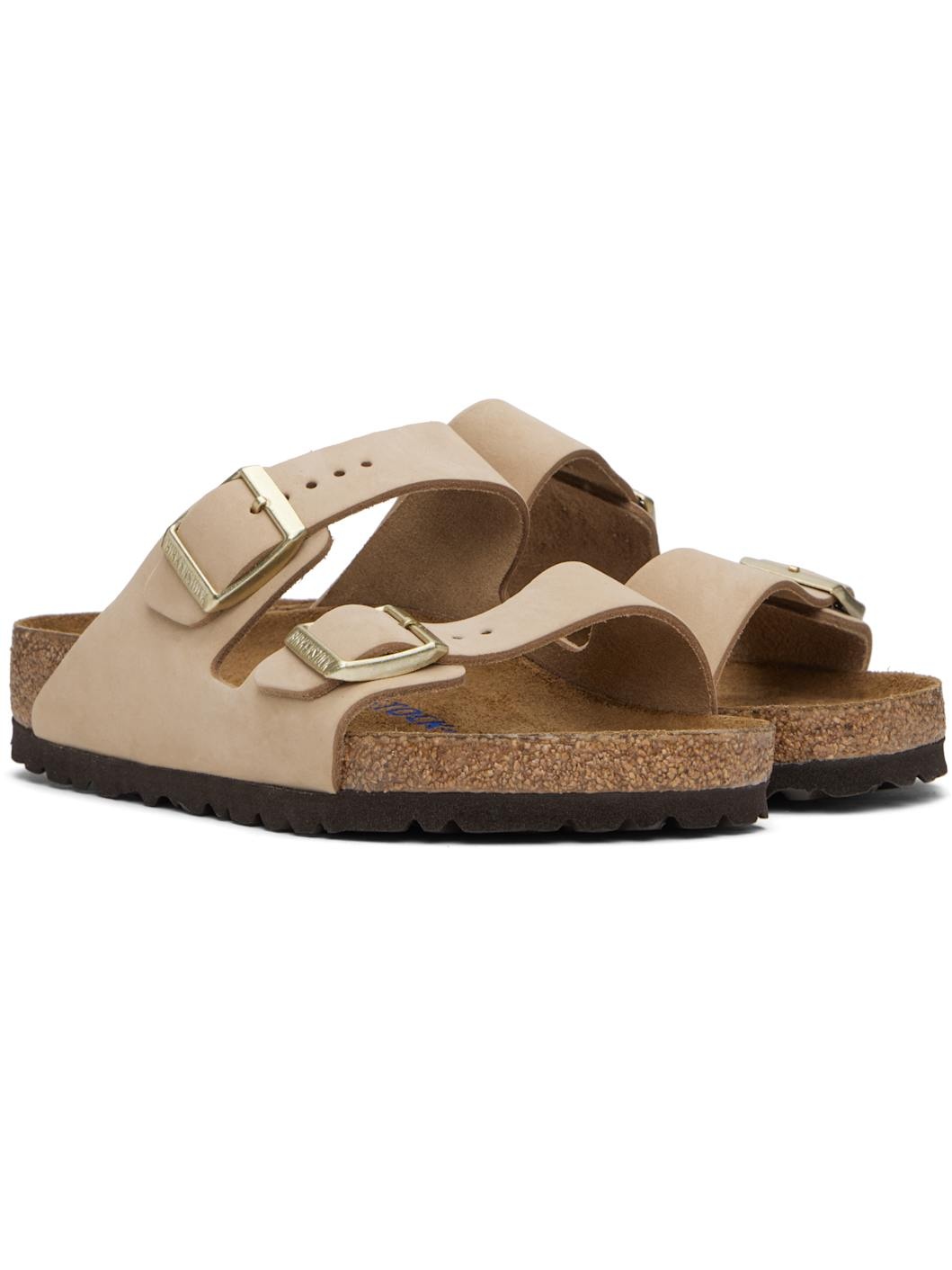 Beige Regular Arizona Soft Footbed Sandals - 4