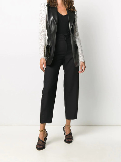 Alexander McQueen lace-panelled single-breasted blazer outlook