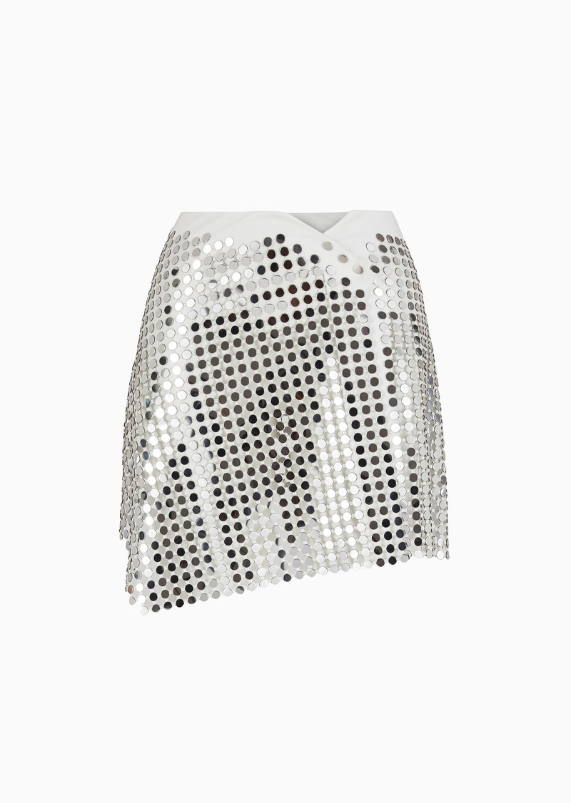 Embroidered double-jersey miniskirt - 1