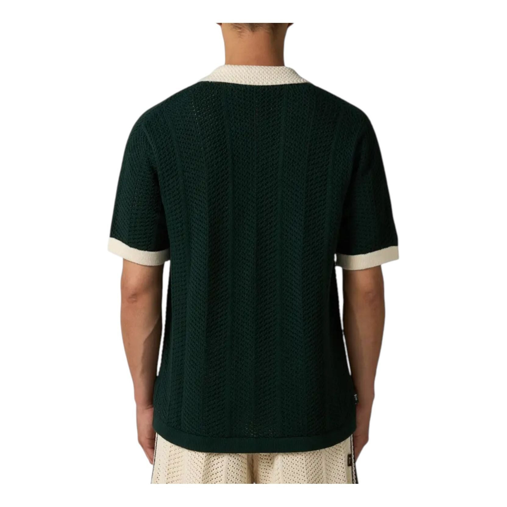 adidas x CLOT by Edison Chen Knit Polo Shirt 'Green Night' IK2942 - 3