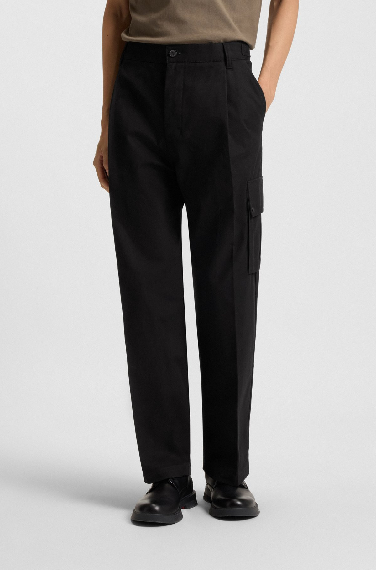 SLIM-FIT CARGO TROUSERS IN MERCERIZED COTTON - 2