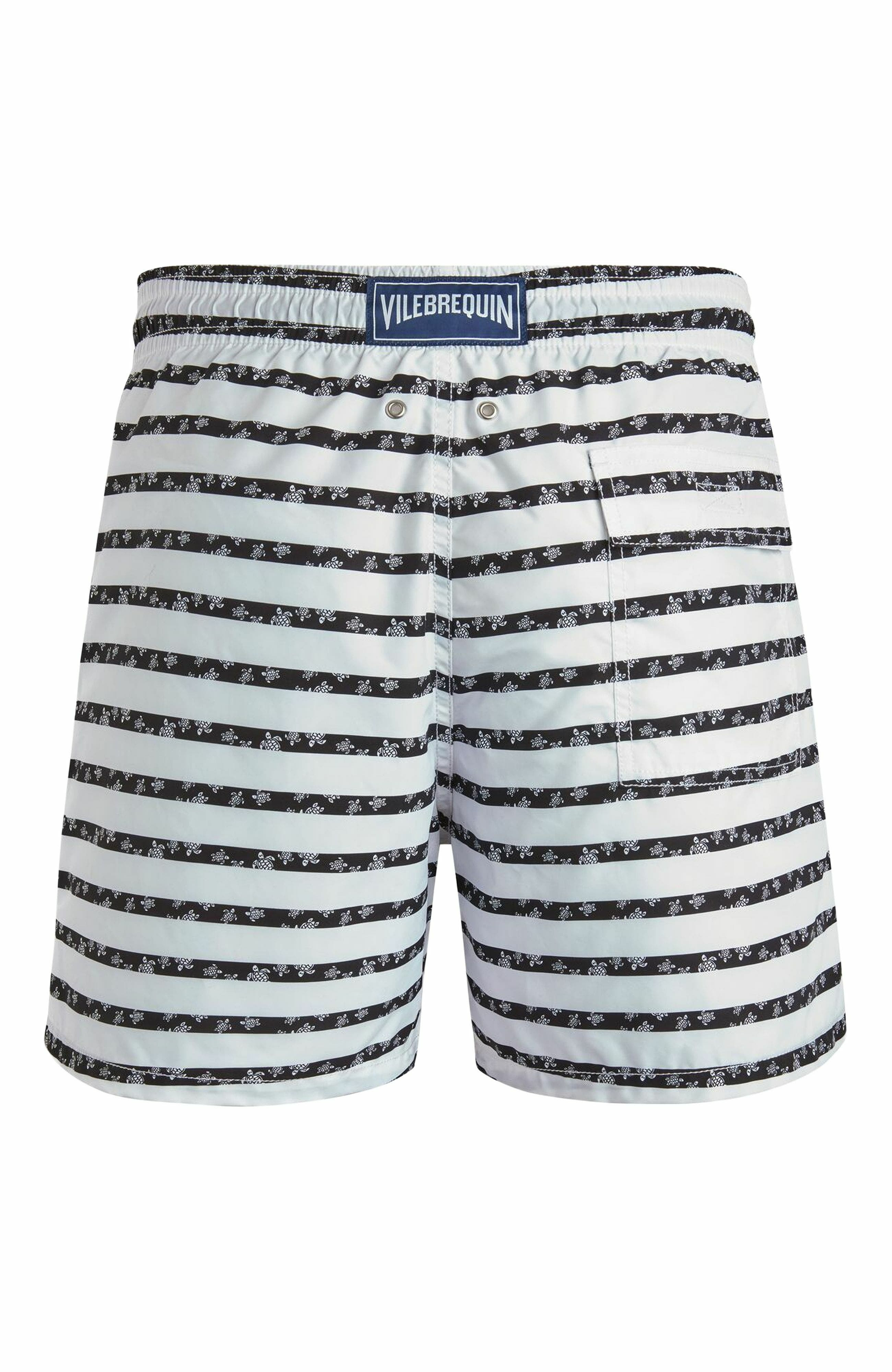 Vilebrequin Men's Micro Ronde Des Tortues Rayée Swim Trunks in Blanc at Nordstrom - 2