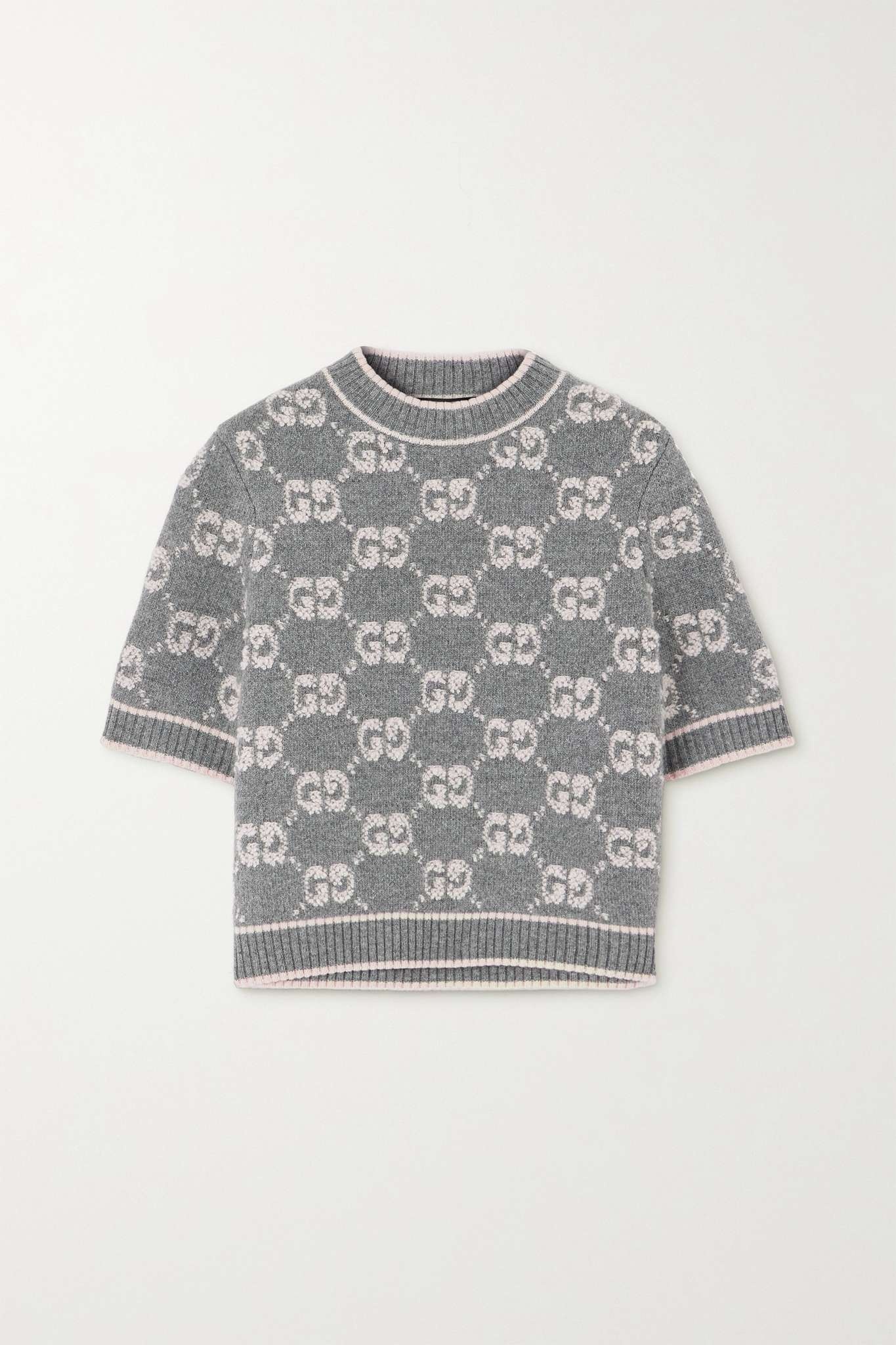 Jacquard-knit wool-bouclé sweater - 1