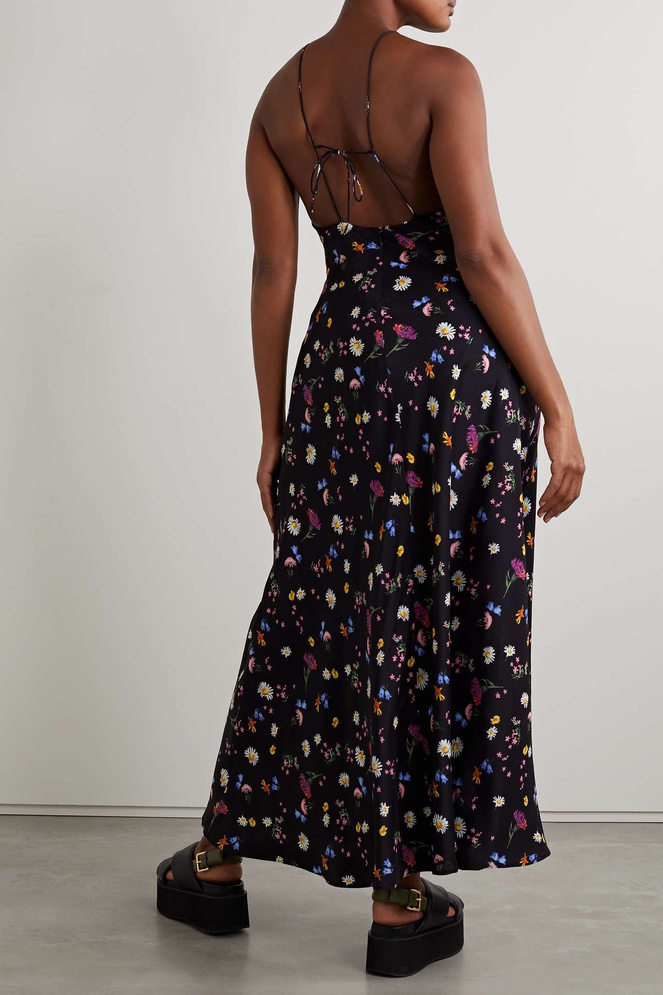 Floral-print silk maxi dress - 3