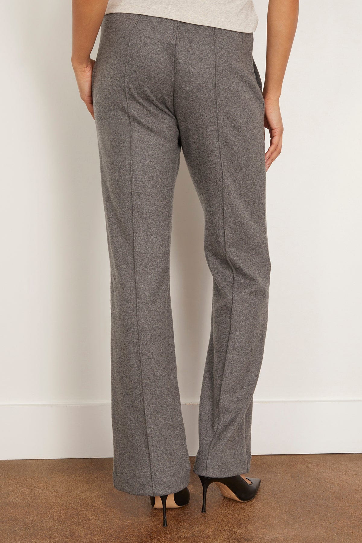Wool Track Trouser in Grey Melange - 4