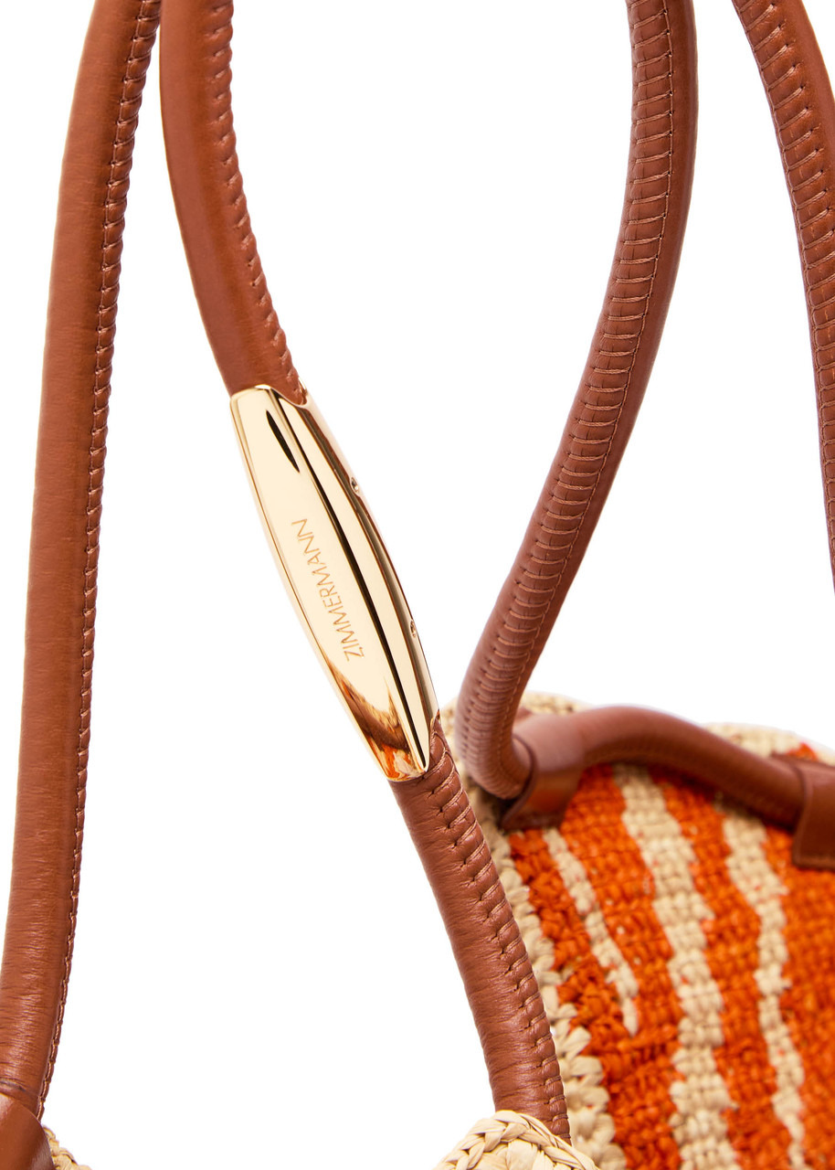 Zimmermann Goldentime Zebra Raffia Tote - 3
