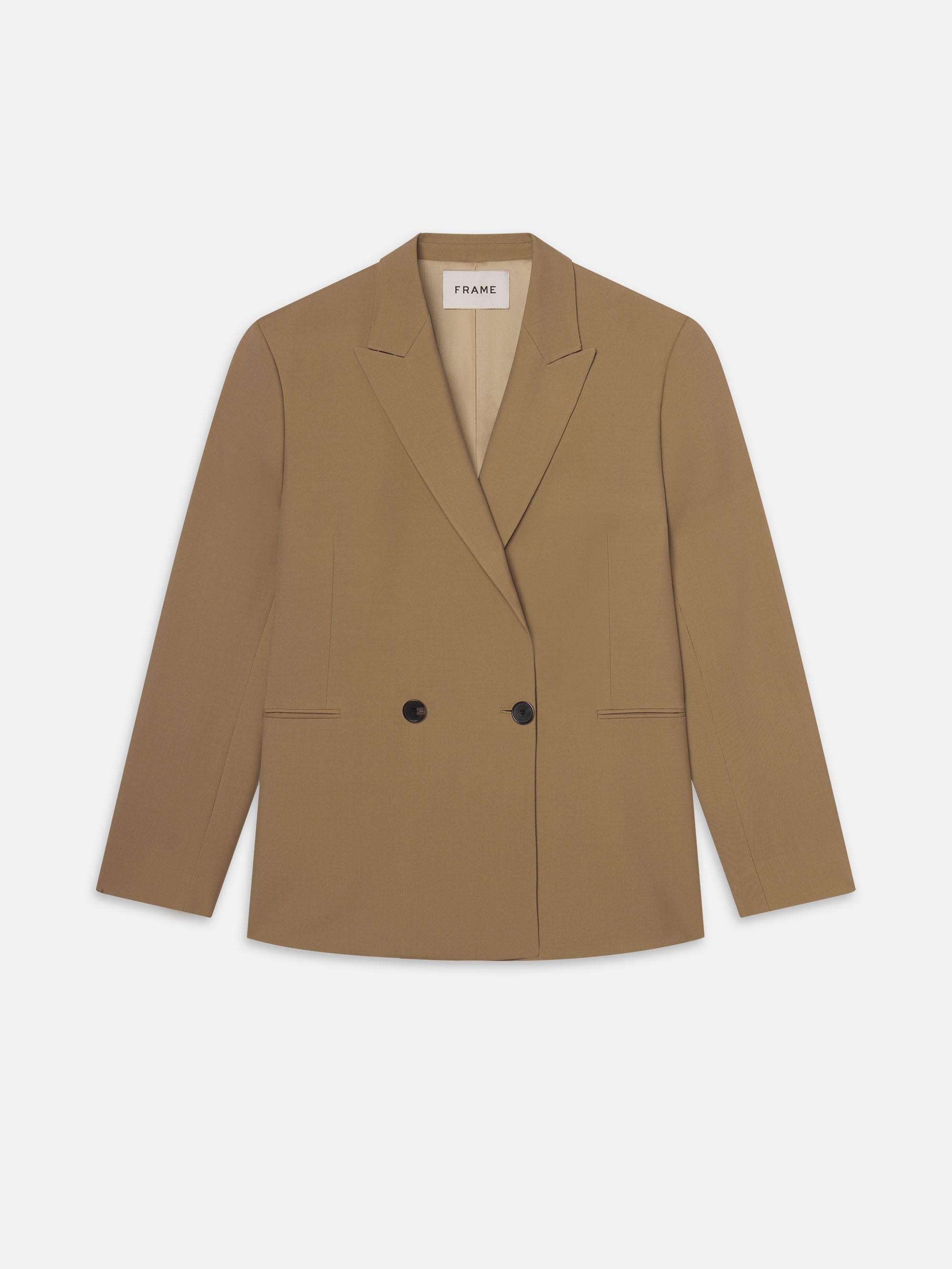 Double Breasted Blazer in Dark Tan - 1