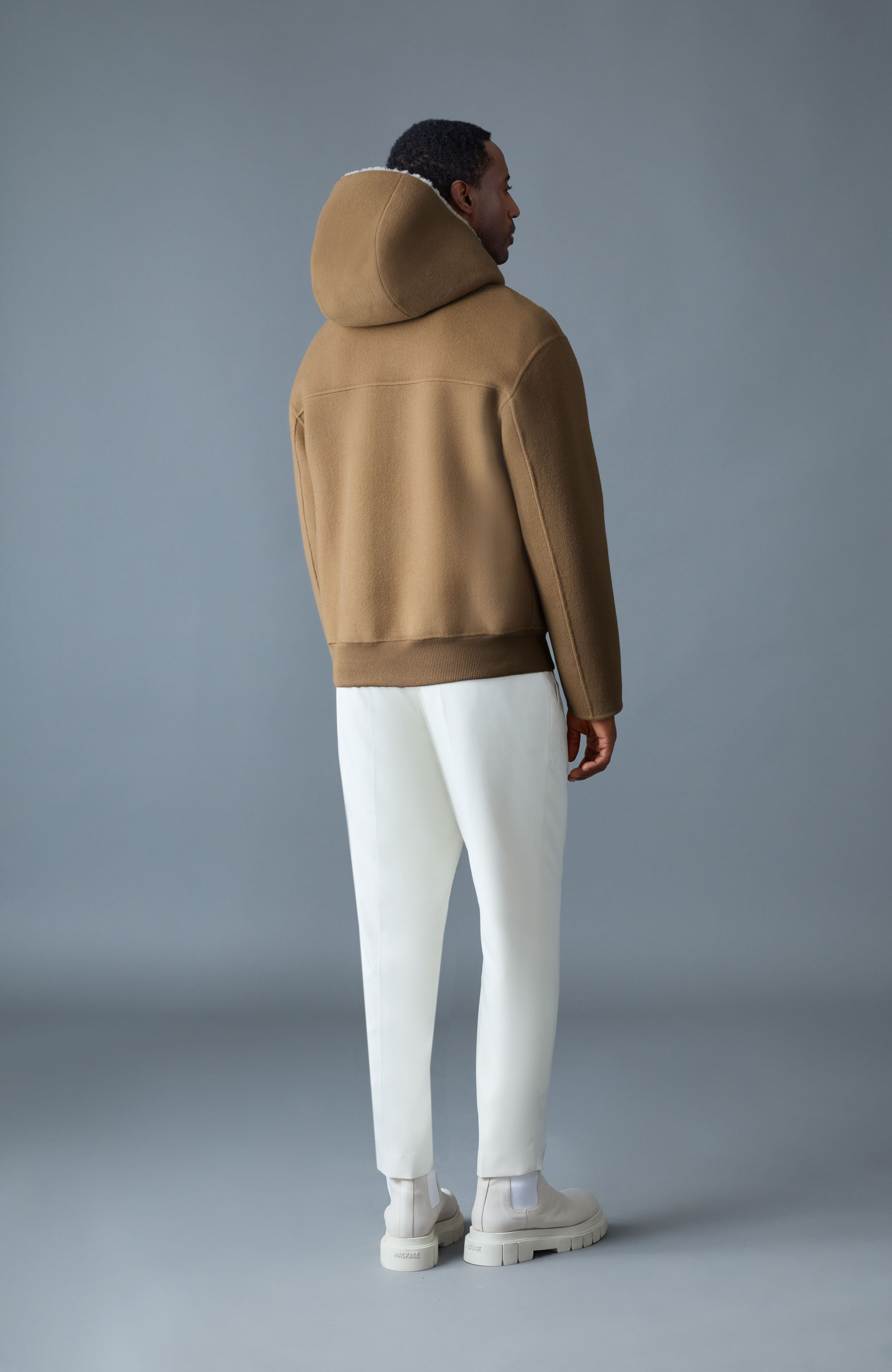 JAY Heavy Double-Face Wool Hooded Jacket - 4
