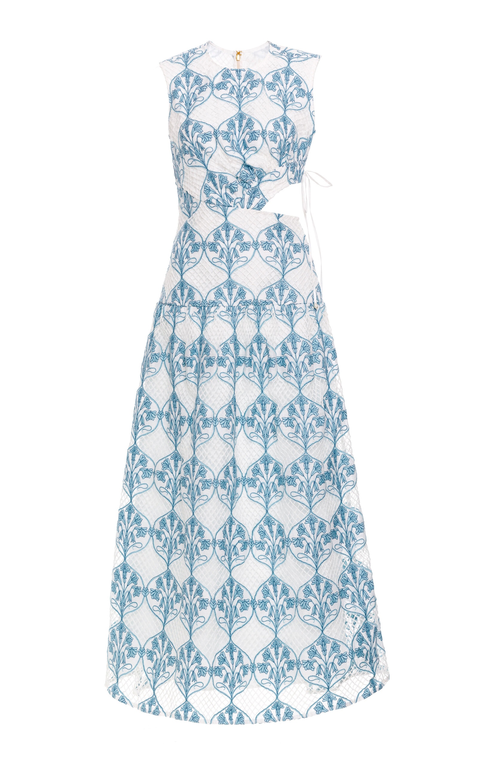 Otono Embroidered Midi Dress light blue - 1