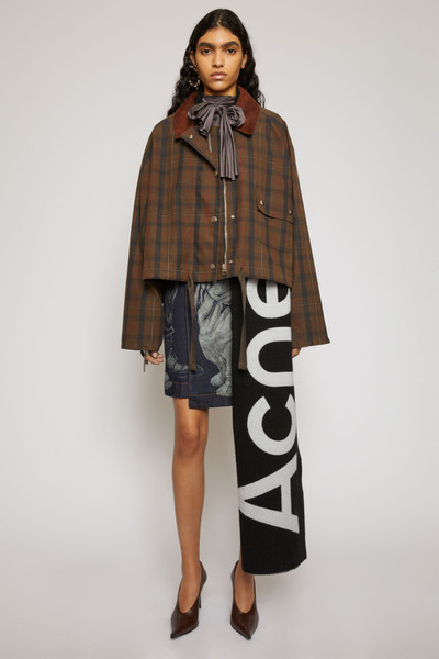 Acne Studios Checked waxed cotton jacket brown/beige outlook