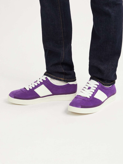 TOM FORD Bannister Leather-Trimmed Suede Sneakers outlook