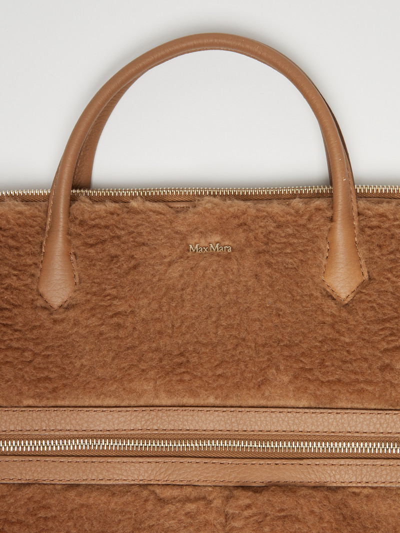 BRIEF4 Teddy and deerskin fabric briefcase 3