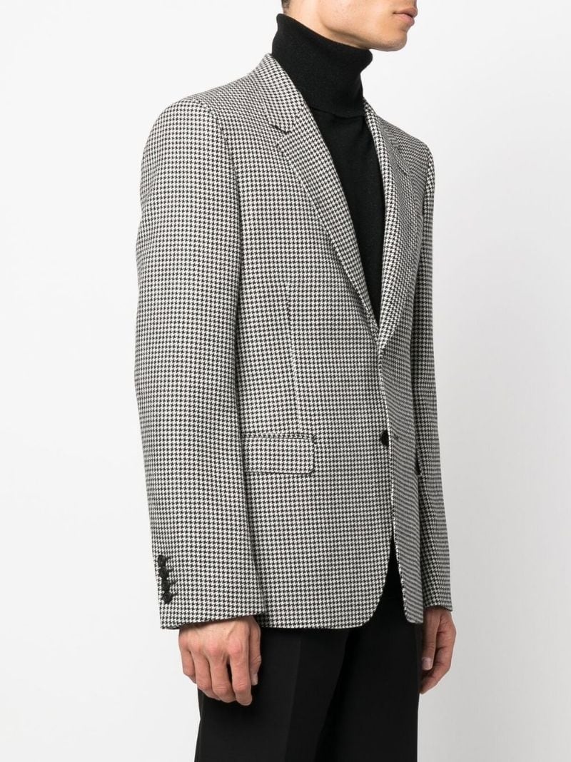 single-breasted houndstooth blazer - 3