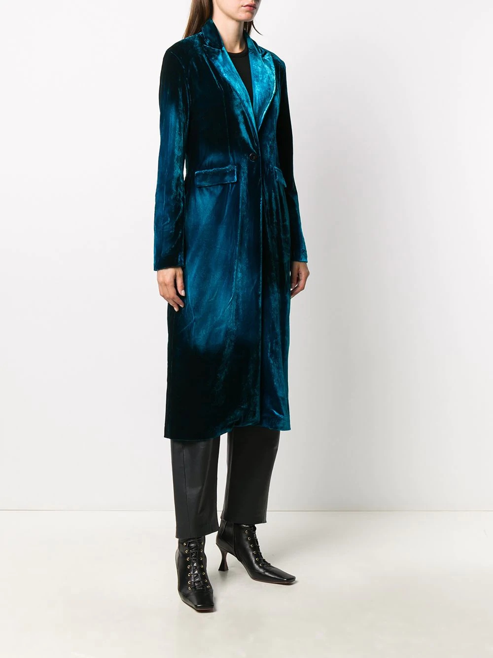 tailored velvet coat - 3