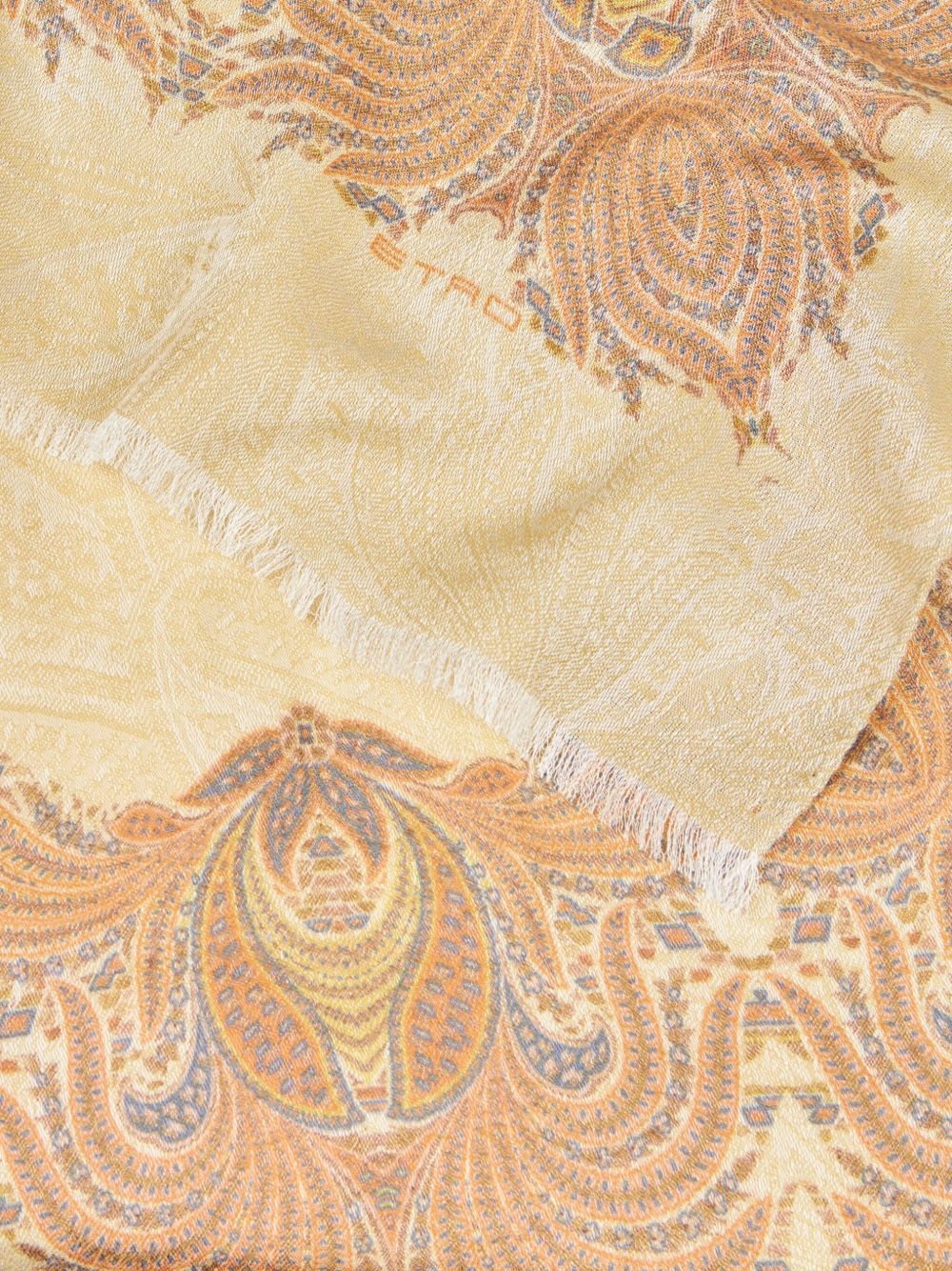 foliage-pattern scarf - 2