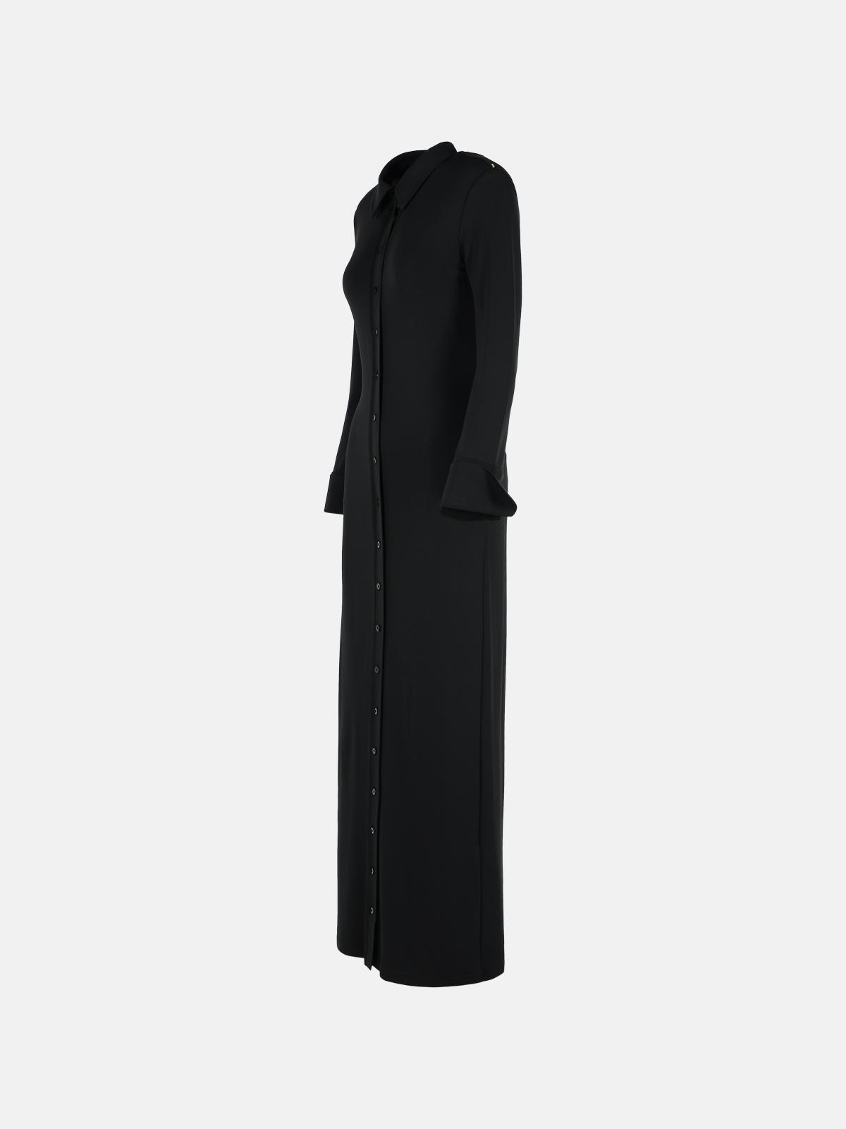 'NIAS' BLACK VISCOSE STRECH DRESS - 2