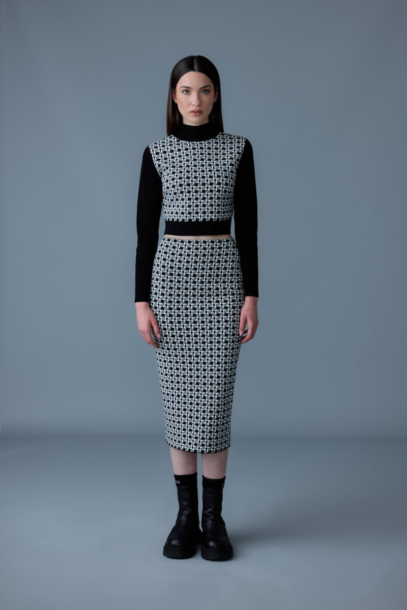 MACKAGE TARIN-GEO Geometrical Jacquard knit top outlook