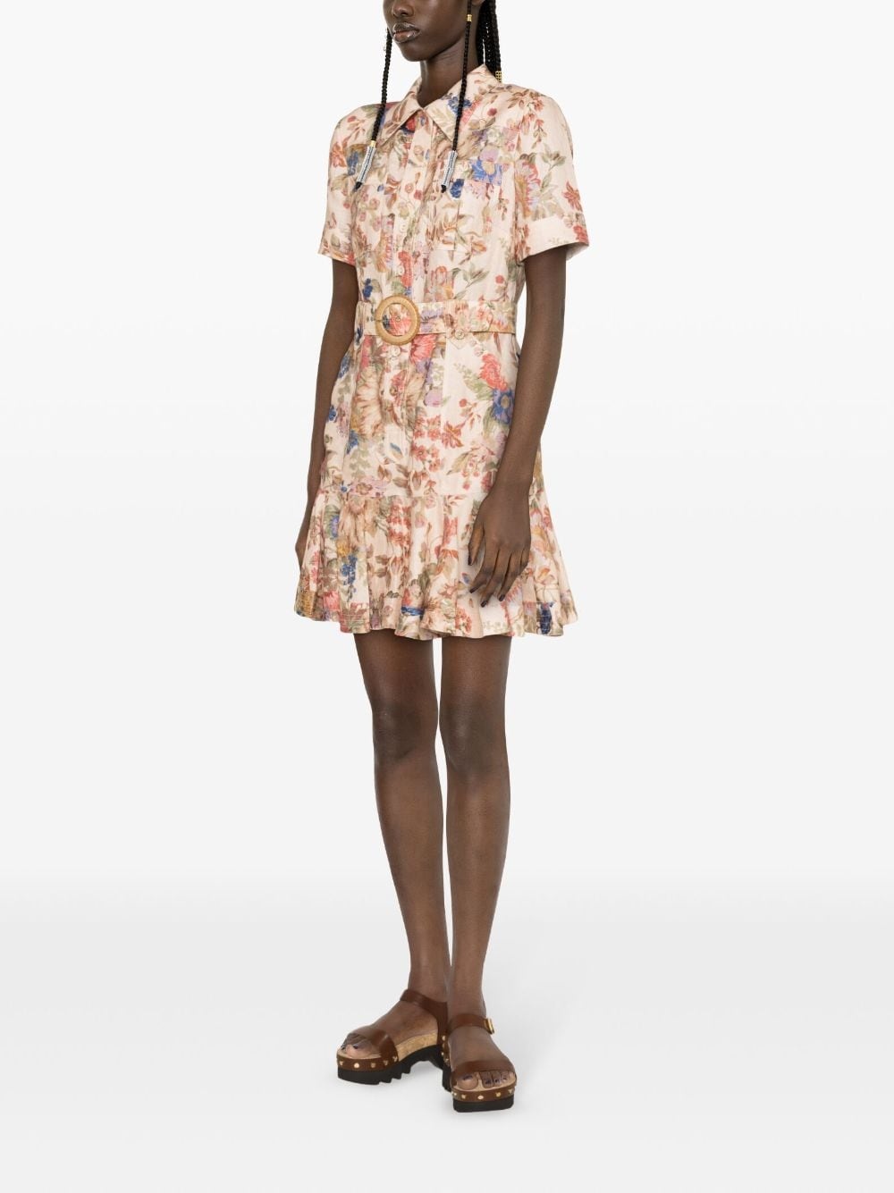 August floral-print shirtdress - 4