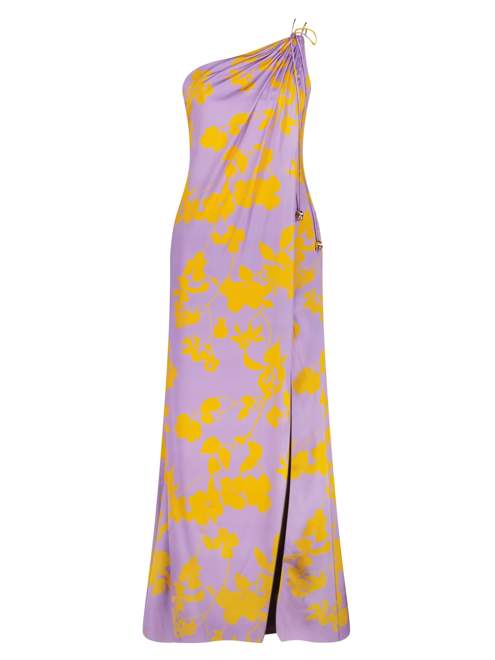 Women's Floral One-Shoulder Maxi Dress - Orchid Multi - 1